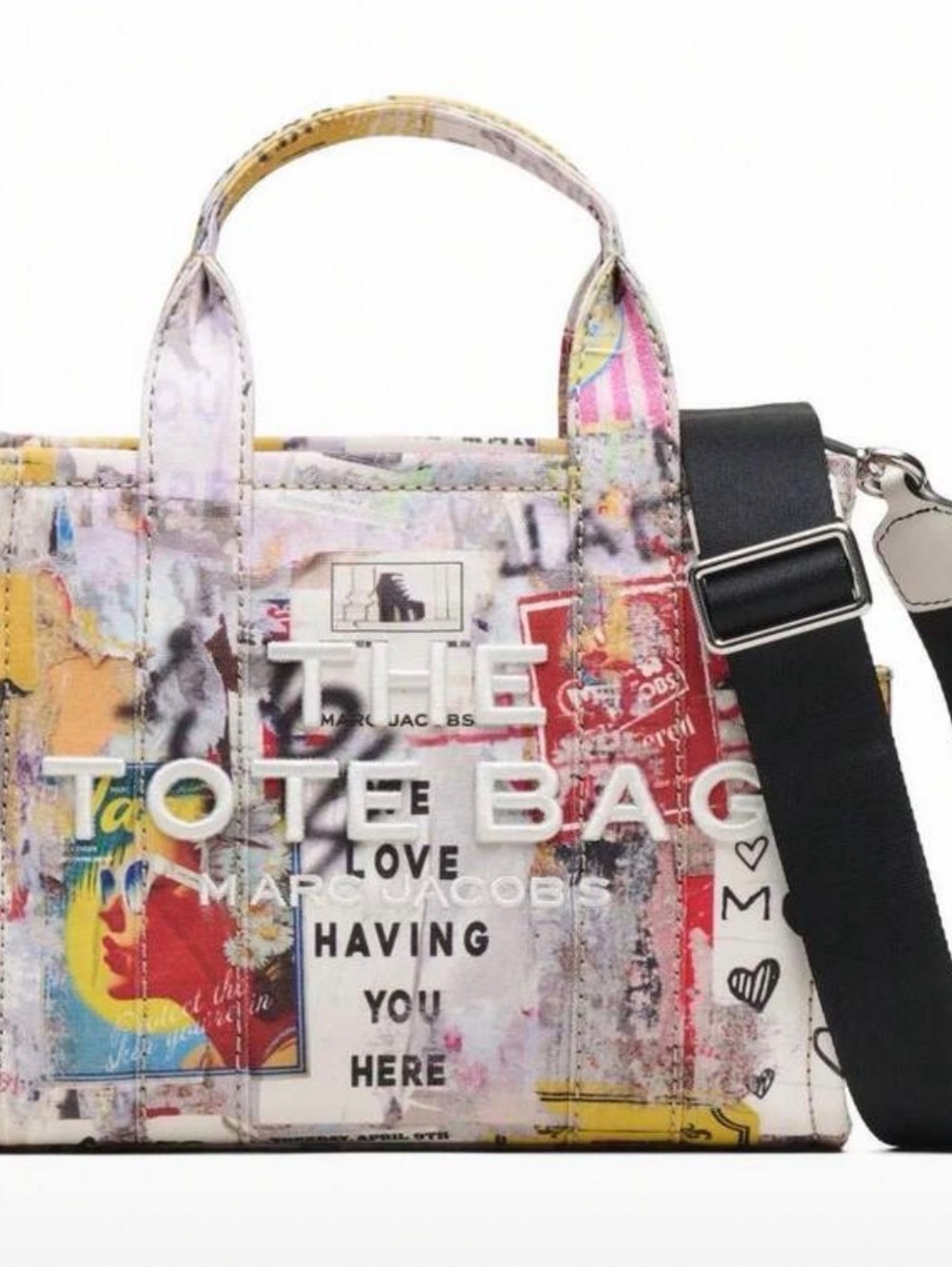 NWT Marc Jacobs The Pop Americana Canvas Small Tote Bag Crossbody